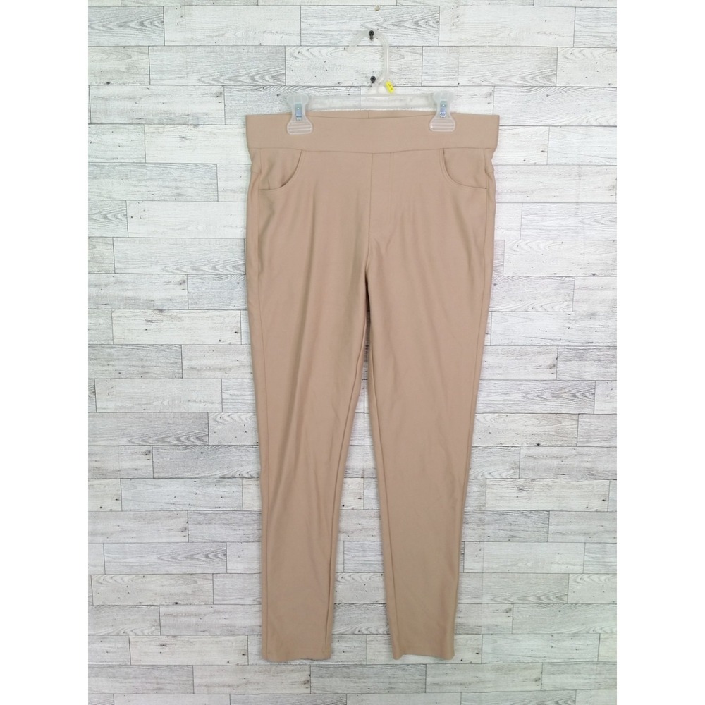NWT Women's Ginasy Nude Beige Leggings Pants Mid Waist Size‎ M Medium New